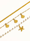 Cassis 18K Gold Non-Tarnish Shell Pearl Bracelet Set