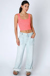 Nikibiki Double Lace Square Crop Top