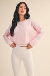 Cotton Slub Cutout Back Long Sleeve Layering Top