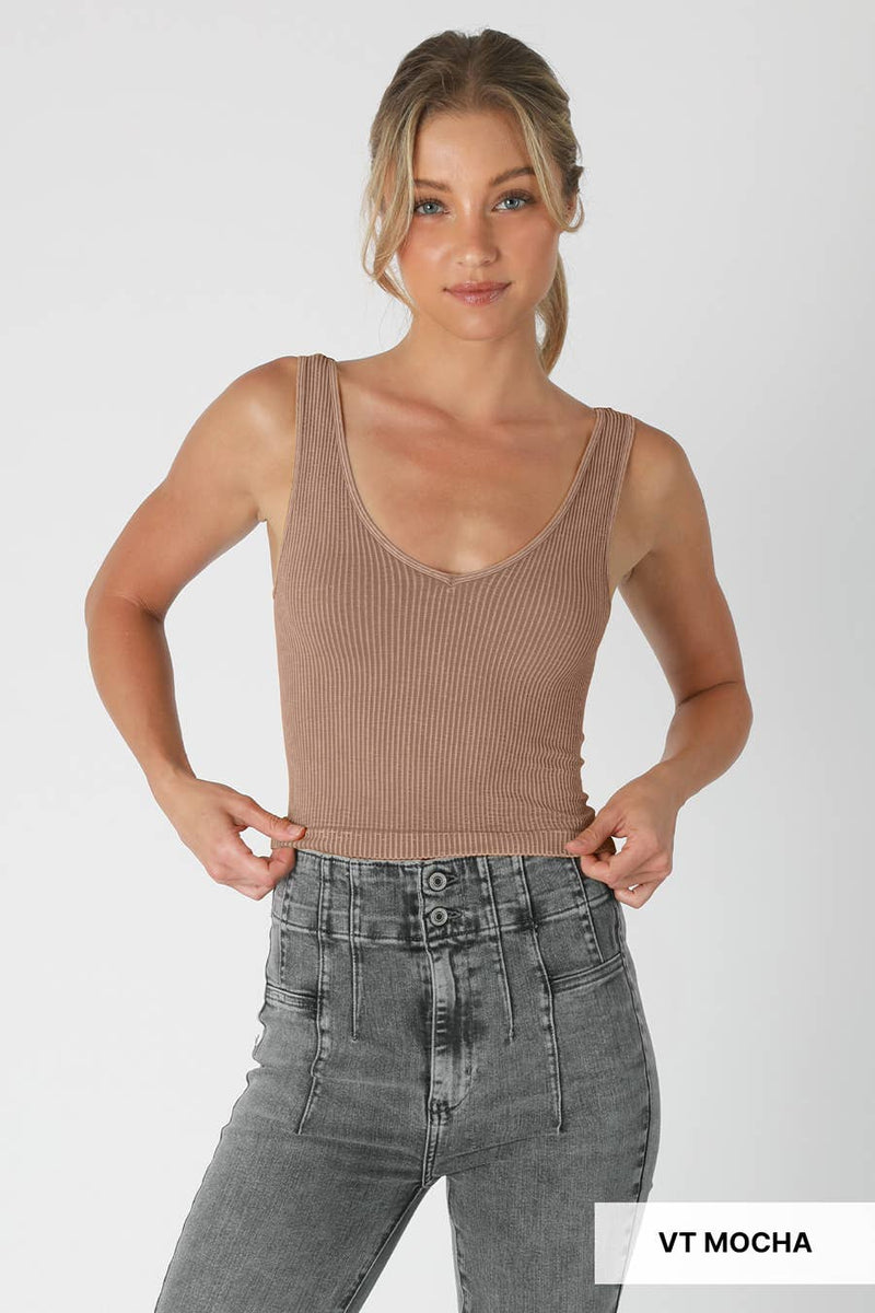 Nikibiki Vintage V Neck Crop Top