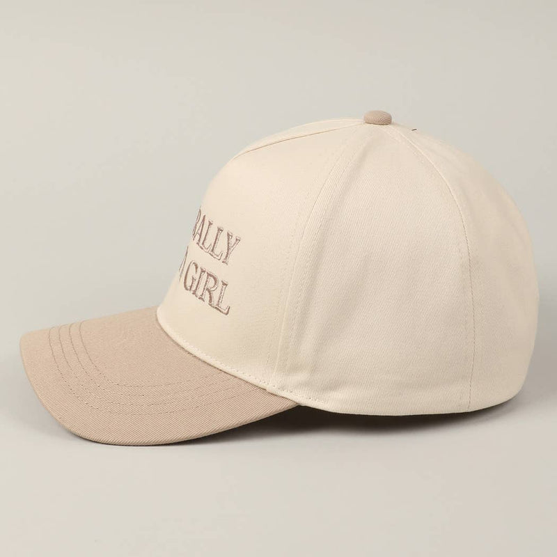 Literally Just A Girl Embroidery Two Tone Trucker Hat: LAVENDER / ONE SIZE