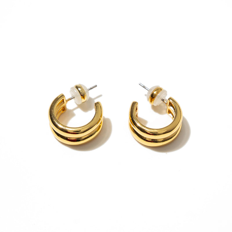 18k Gold Twin hoops Mini