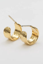 24K Gold Mini Hammered Hoops