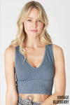 Nikibiki Vintage Plunge V-Neck Seamless Crop Top