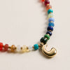 Colorful Beaded Necklace with Gold Letter Charm - 16 Assorted Pack