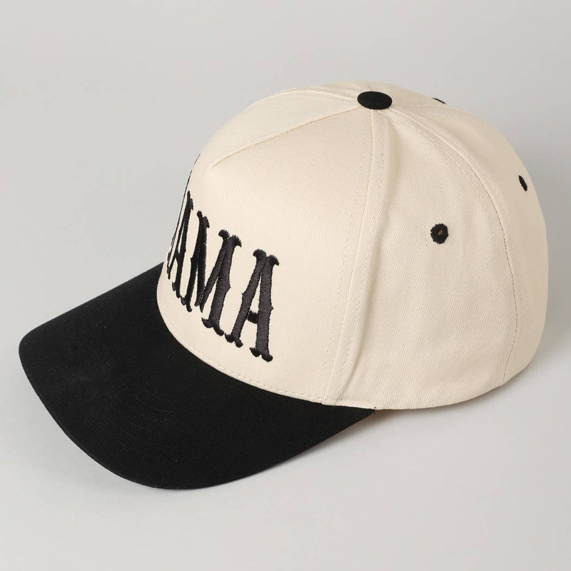 MAMA Typographic Design Embroidery Baseball Cap: Denim / ONE SIZE