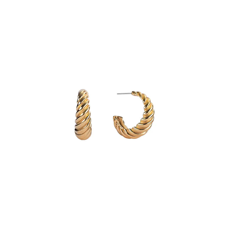 Gold Braided Hoops: Big