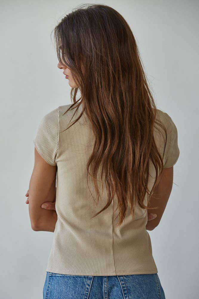 Ribbed Button Down Knit Cardigan Top