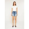 Mica Super High Rise Raw Hem Mid Length Shorts