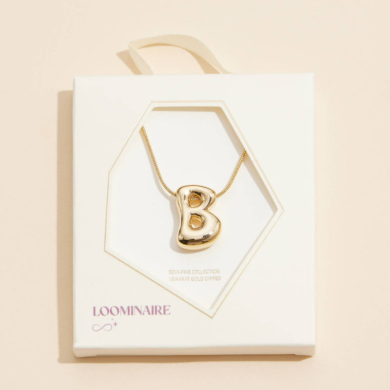 16 Assorted Pack of Bubble Design Initial Short Necklaces