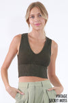 Nikibiki Vintage Plunge V-Neck Seamless Crop Top