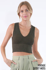 Nikibiki Vintage Plunge V-Neck Seamless Crop Top