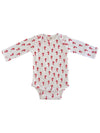 Candy Cane / Organic Pointelle Long Sleeve Bodysuit