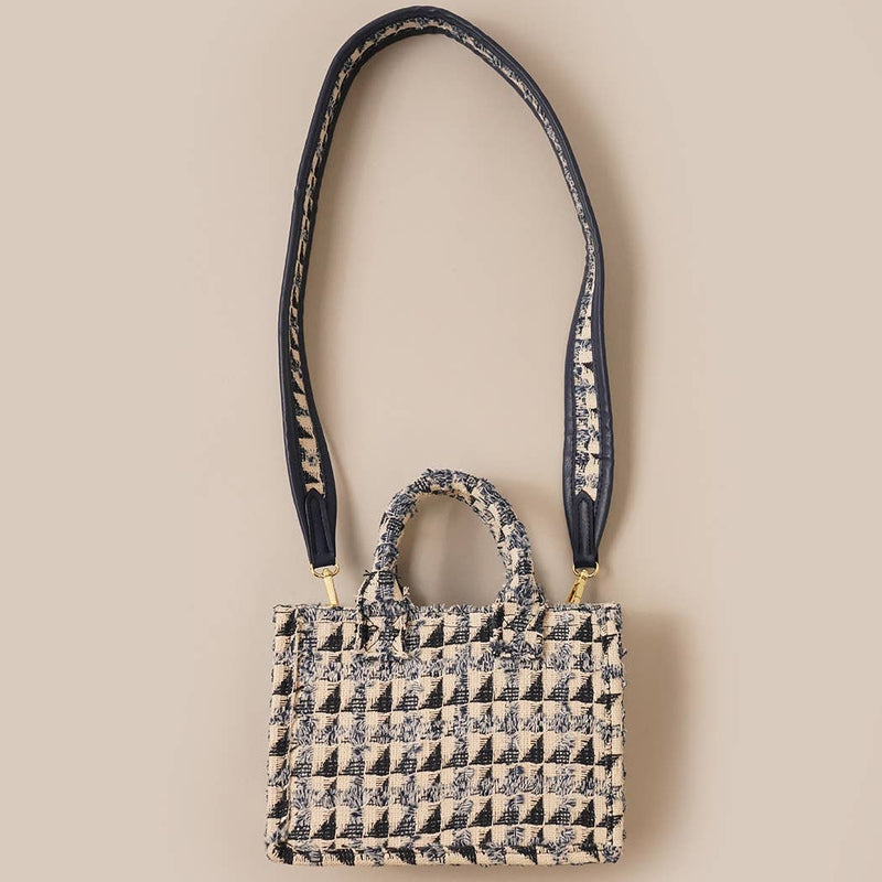 Polyester Geometric Mini Tote Bag
