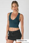 Nikibiki Vintage Plunge V-Neck Seamless Crop Top