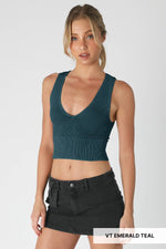 Nikibiki Vintage Plunge V-Neck Seamless Crop Top