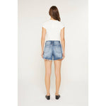 Mica Super High Rise Raw Hem Mid Length Shorts