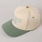 JESUS SAVES I SPEND Embroidery Trucker Hat: SKY BLUE / ONE SIZE