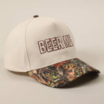 BEER ME Embroidery Leopard Camo Trucker Hat