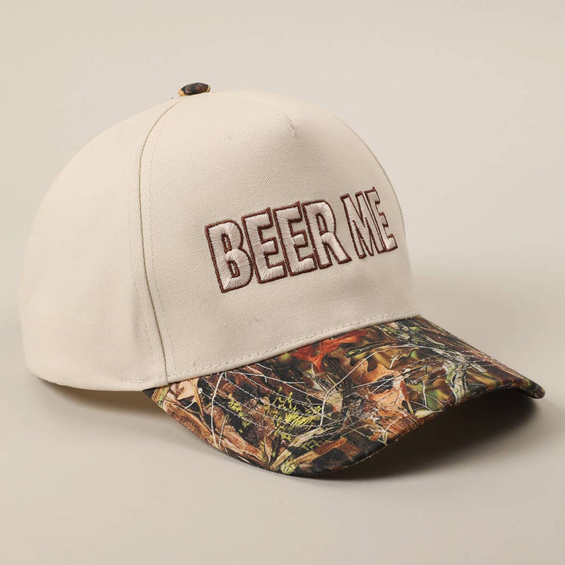 BEER ME Embroidery Leopard Camo Trucker Hat