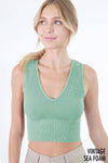 Nikibiki Vintage Plunge V-Neck Seamless Crop Top