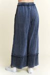 Bohème Mineral Wash Wide Leg Pants: Navy