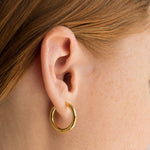 Waterproof 16mm Gold Basic Hoops