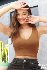 Nikibiki Vintage Plunge V-Neck Seamless Crop Top
