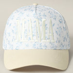 MAMA Embroidered Flower PatternTrucker Hat
