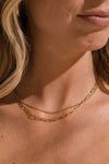 Waterproof Gold Paperclip Layered Choker