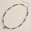 Colorful Beaded Necklace with Gold Letter Initial