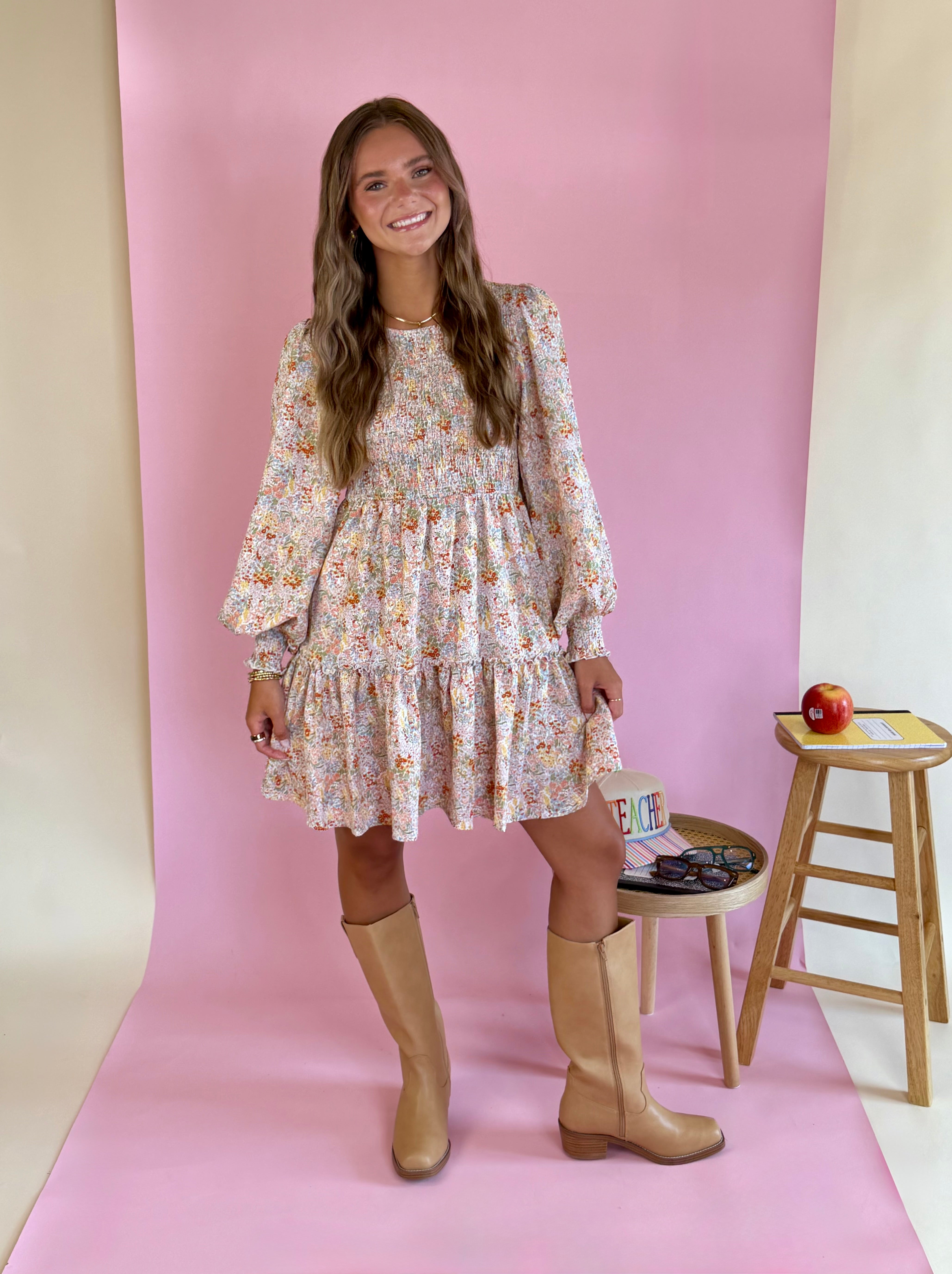 floral dress, floral mini dress, mini dress, back to school, teacher outfit ideas, teacher clothe, clothes for teachers, ootd, taxfreeweek, 