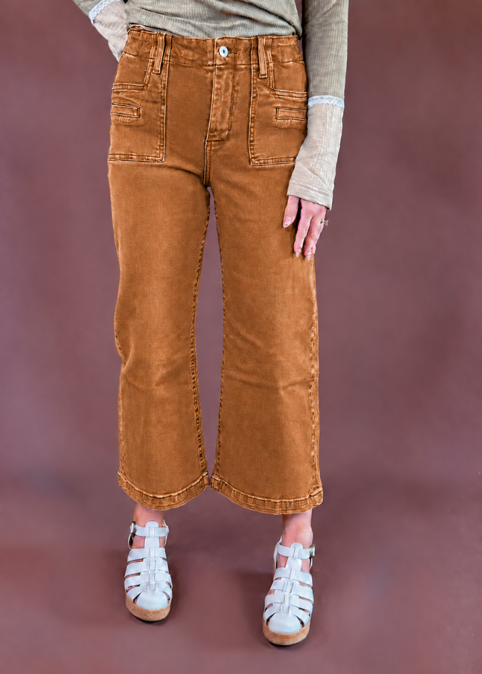 MICA Reno Sand Wide Crop Jean women's jeans at The AllyCatWalk Boutique