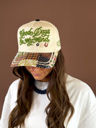 POPPY & PINE Good Days On My Mind canvas hat with embroidered puff-stitch lettering
