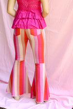 Retro Pink Striped Bell Bottoms