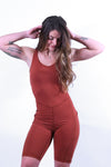 Butter Fitted Romper, Terracotta