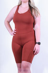 Butter Fitted Romper, Terracotta