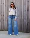 wide leg jeans, trouser jean, flare jean, vintage, the allycat walk, street style, womens clothing, work clothes, stretchy, boutique, trendy, ootd